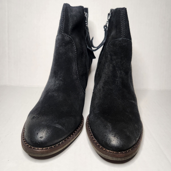 Sam Edelman Black Suede Ankle Booties Zip Up - Picture 9 of 12